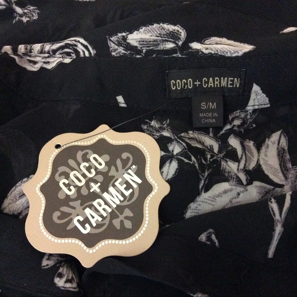 New Coco & Carmen Sheer Floral Long Tunic Top S/M - Picture 6 of 8